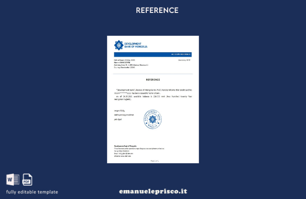 modello di riferimento della Mongolia Development Bank of Mongolia in stile veri